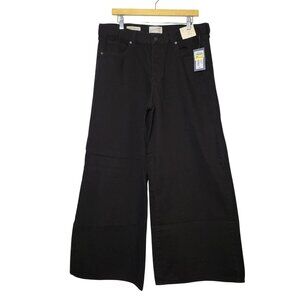 Universal Thread Black Mid-Rise Super Wide Leg Jeans Size 12S